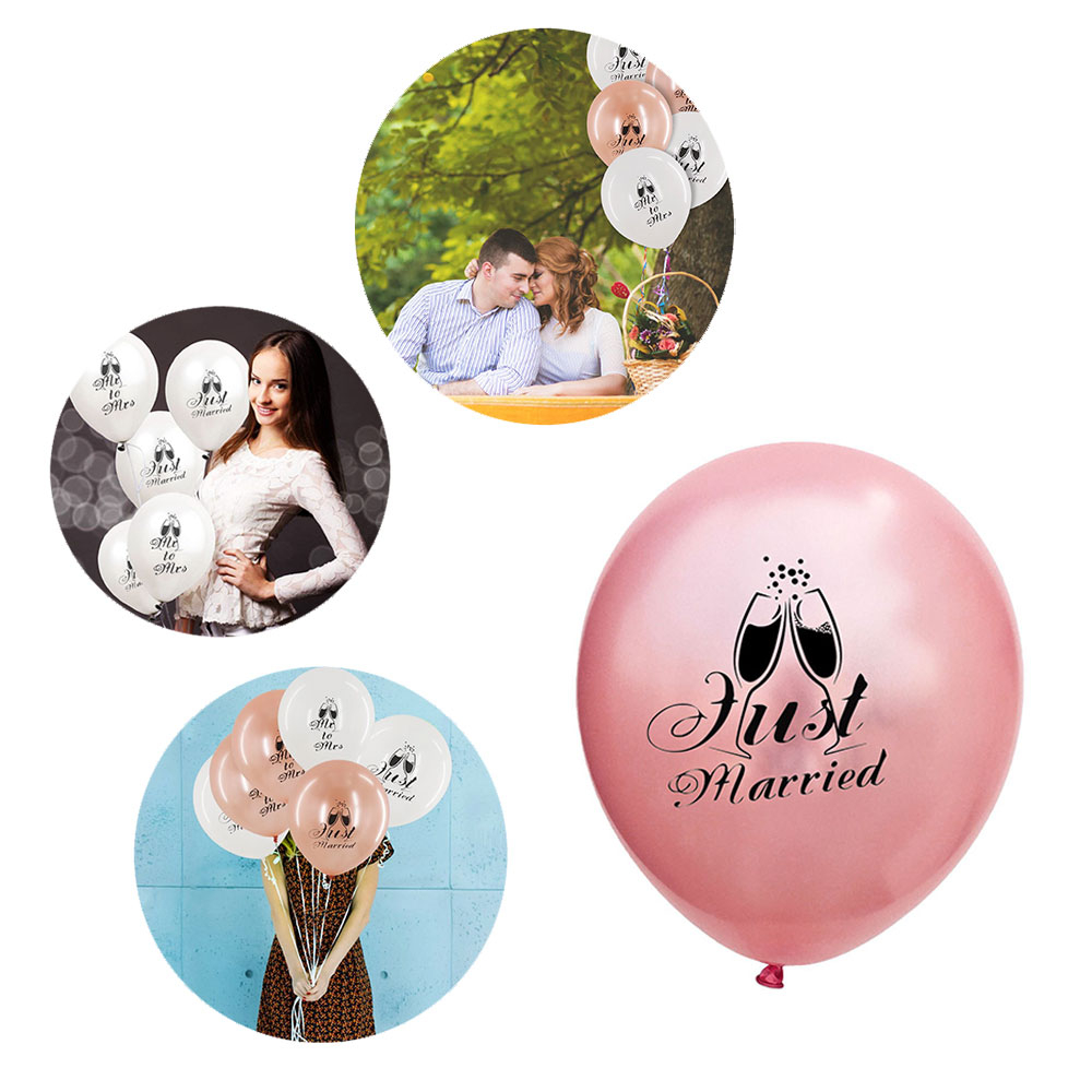 Image of (10er Set) Ø30cm Party Ballons Latex Just Married Luftballons - Roségold bei Apfelkiste.ch