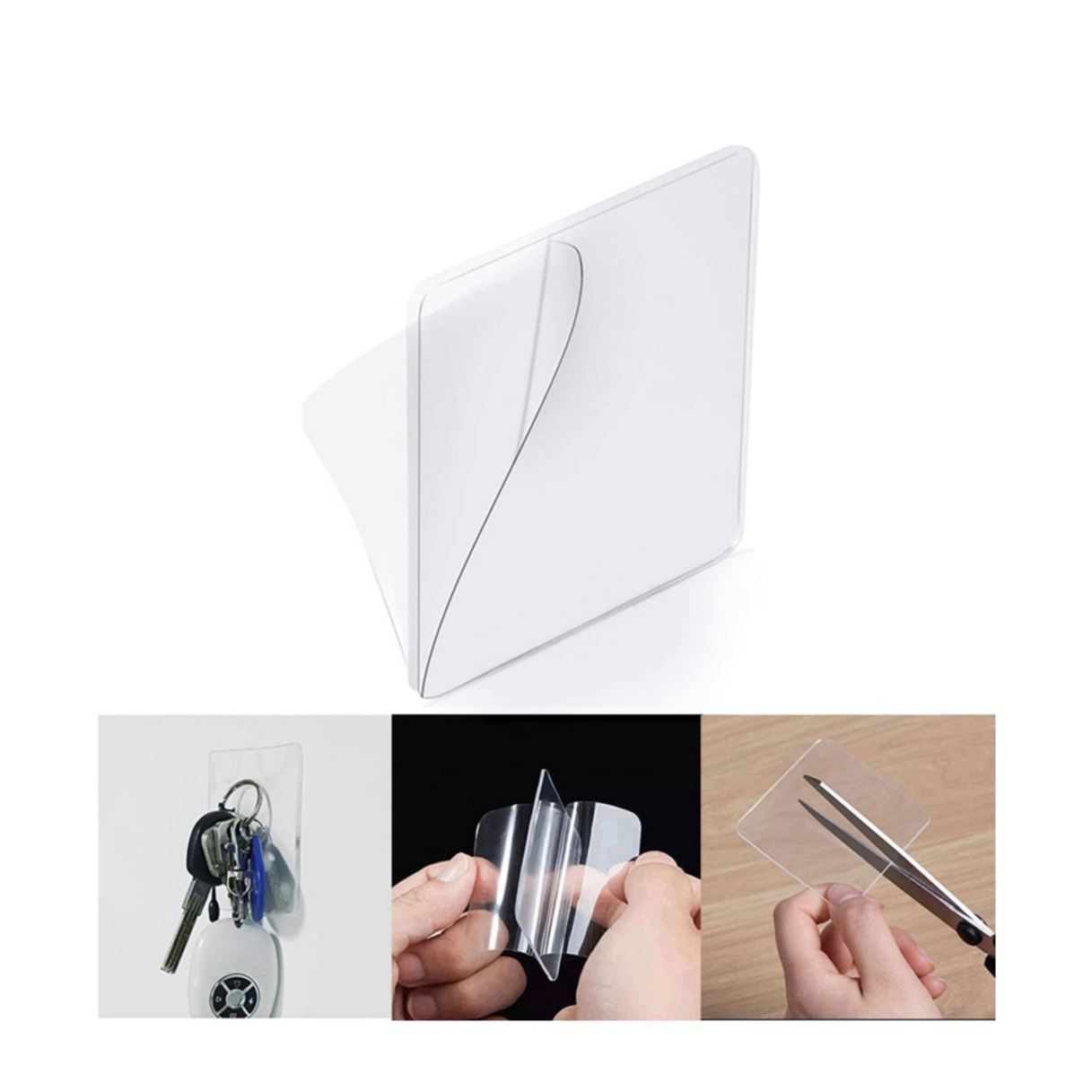 Image of (10er Set) Quadratische Doppelseitige Montage Klebepads Extra Stark + Wasserdicht - Transparent bei Apfelkiste.ch