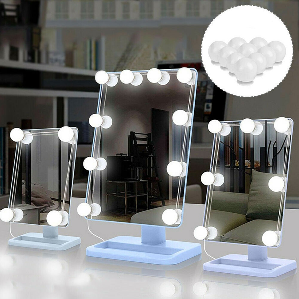 Hollywood Schminkspiegel mit Beleuchtung, Spiegel mit Licht dimmbare LED  Birnen Leuchten, Touch-Steuerung, schwarz Kosmetikspiegel für Schminktisch  Salon 