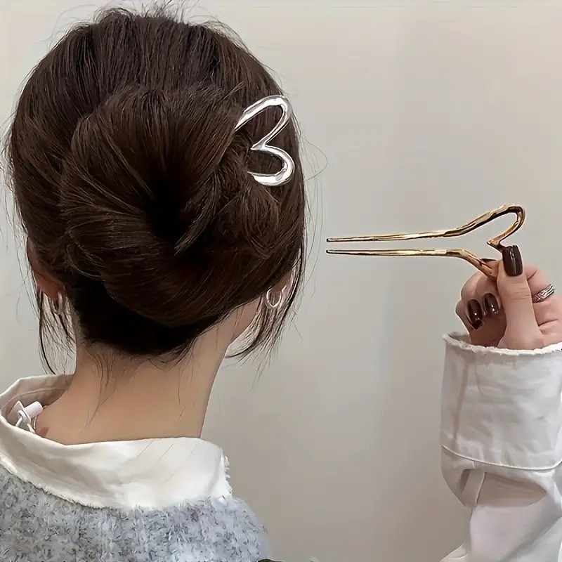 50 Stück Metall-Twist-Haarnadeln 5,5 Cm - Silber, Für Festen Halt Bei Hochzeit, Party & Alltag