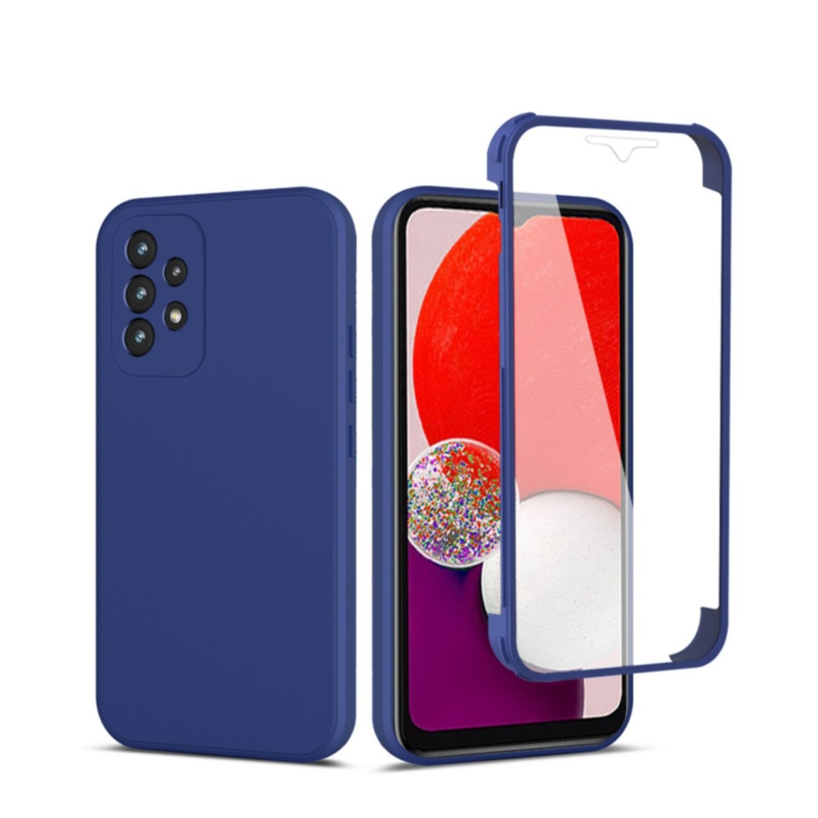 Image of (2-tlg.) Samsung Galaxy A53 5G Hybrid Hardcase Hülle mit Displayschutz - Dunkelblau bei Apfelkiste.ch