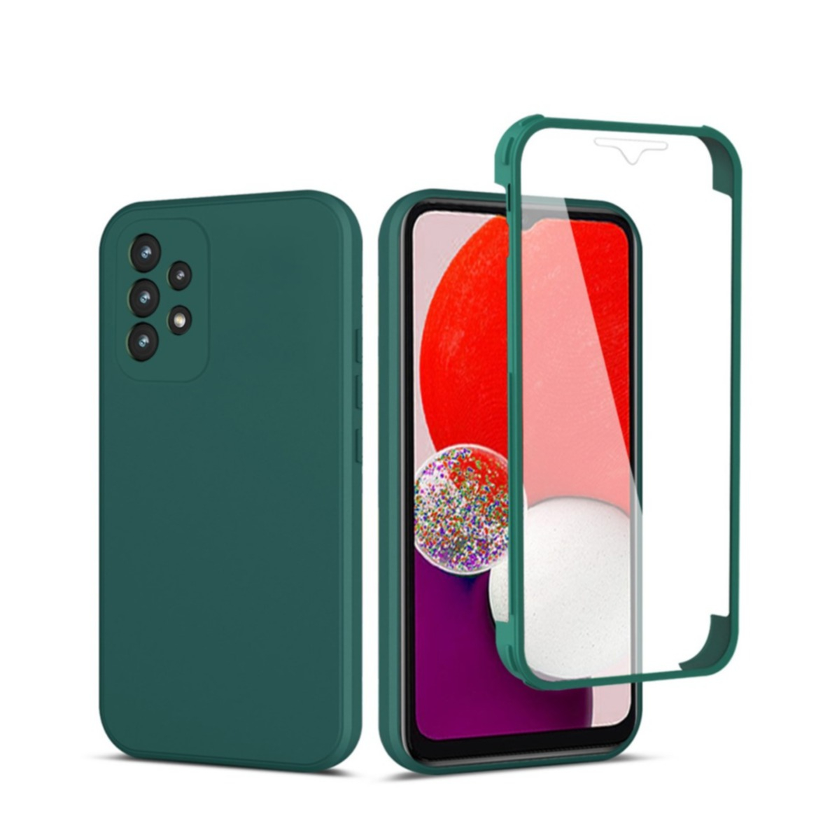 Image of (2-tlg.) Samsung Galaxy A53 5G Hybrid Hardcase Hülle mit Displayschutz - Dunkelgrün bei Apfelkiste.ch