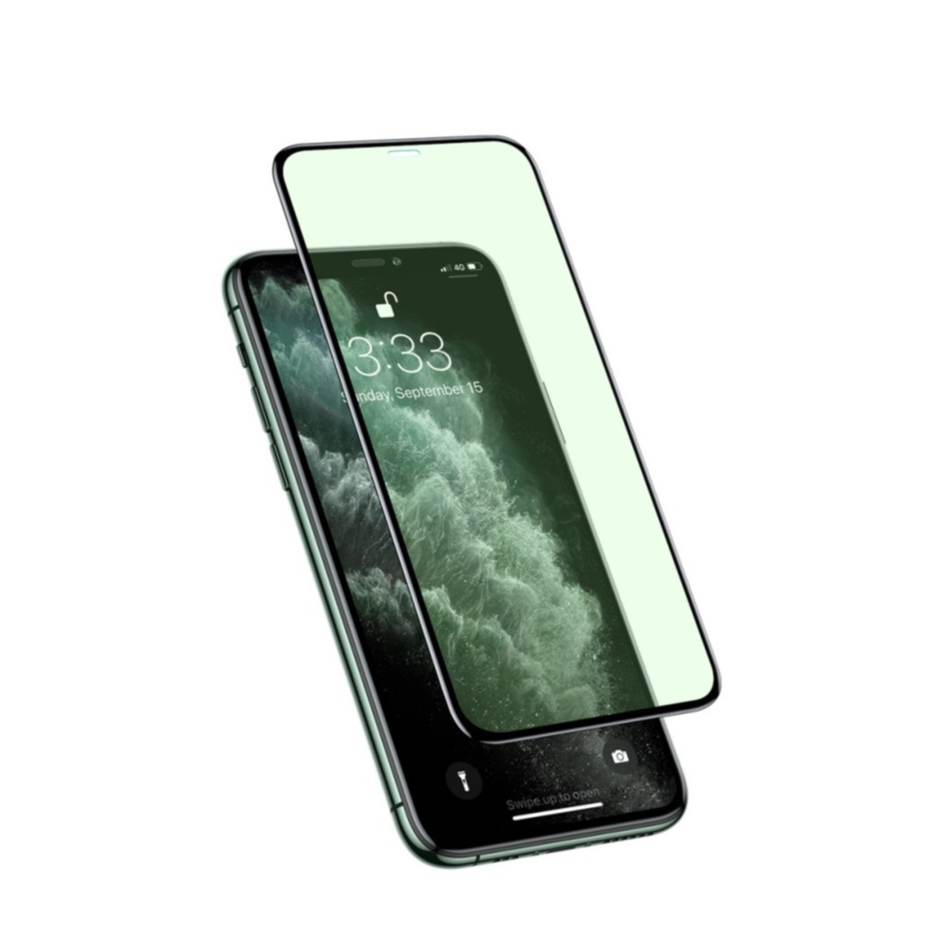 Image of (2er Set) Baseus - iPhone 11 Pro / iPhone Xs / X Vollbild Curved Panzer Display Montagerahmen 0.3 mm Anti Blue Light - Schwarz bei Apfelkiste.ch