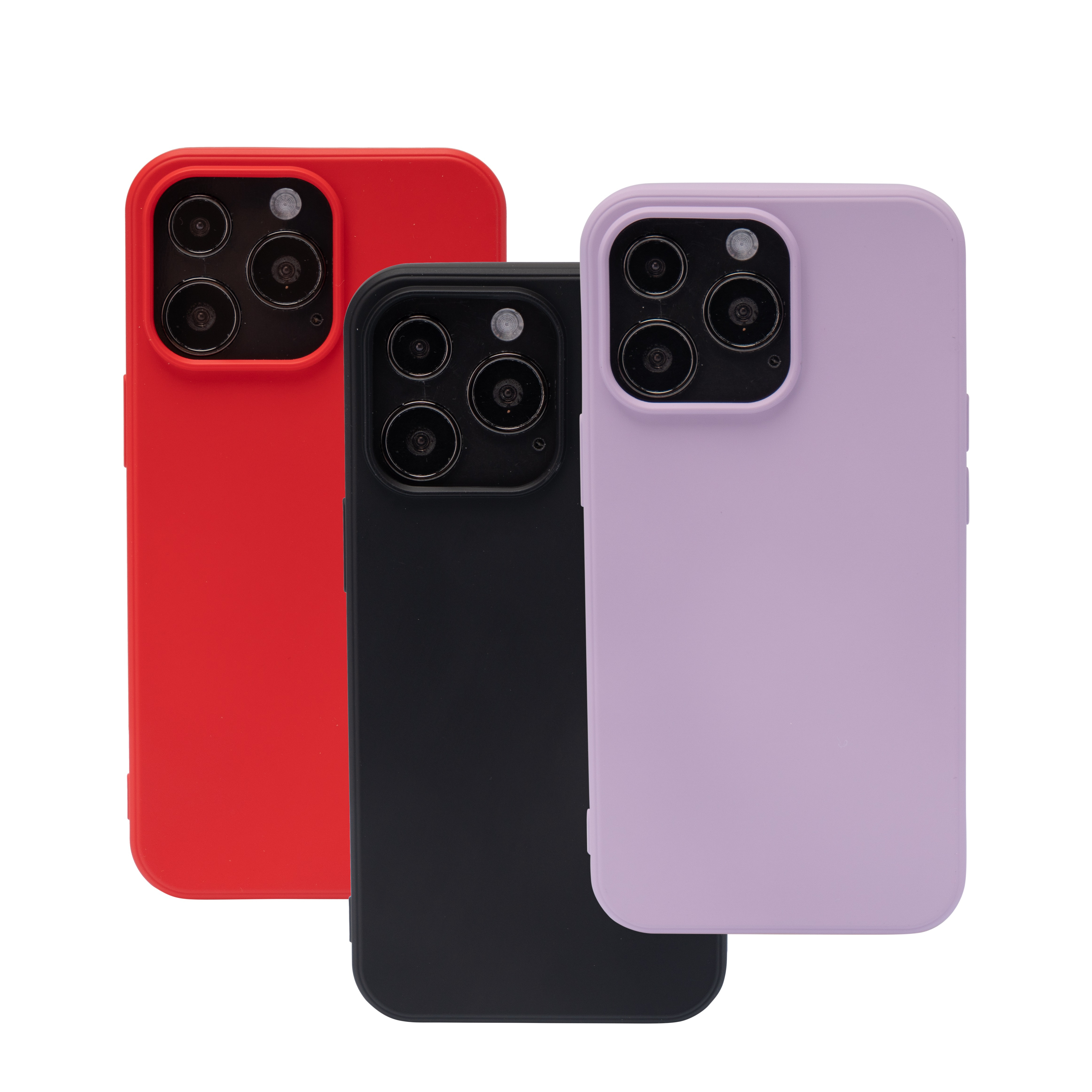 Image of (3er Set) JT Berlin - iPhone 13 Pro TPU Gummi Case Hülle Pankow Soft (10808) - Schwarz / Rot / Lila bei Apfelkiste.ch