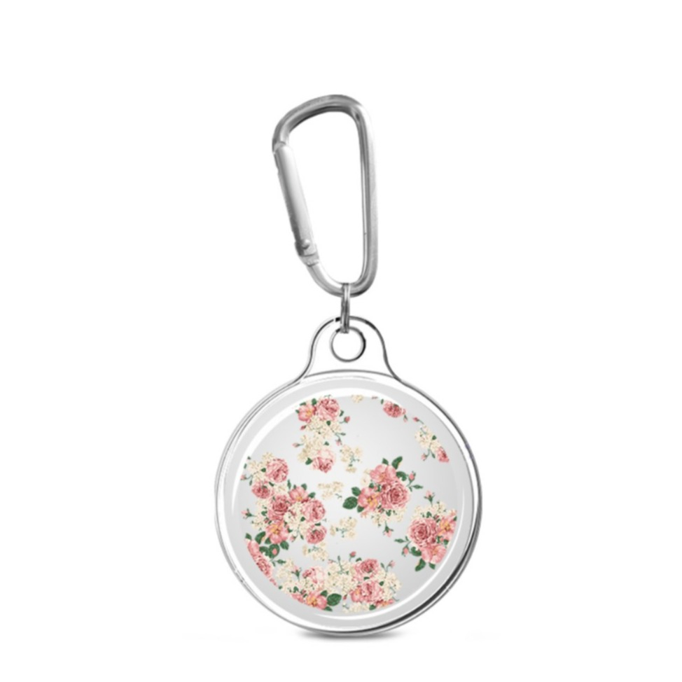 Image of Apple AirTag Anhänger Gummi Case Hülle Schlüsselanhänger mit Karabinerhaken - Blumen bei Apfelkiste.ch