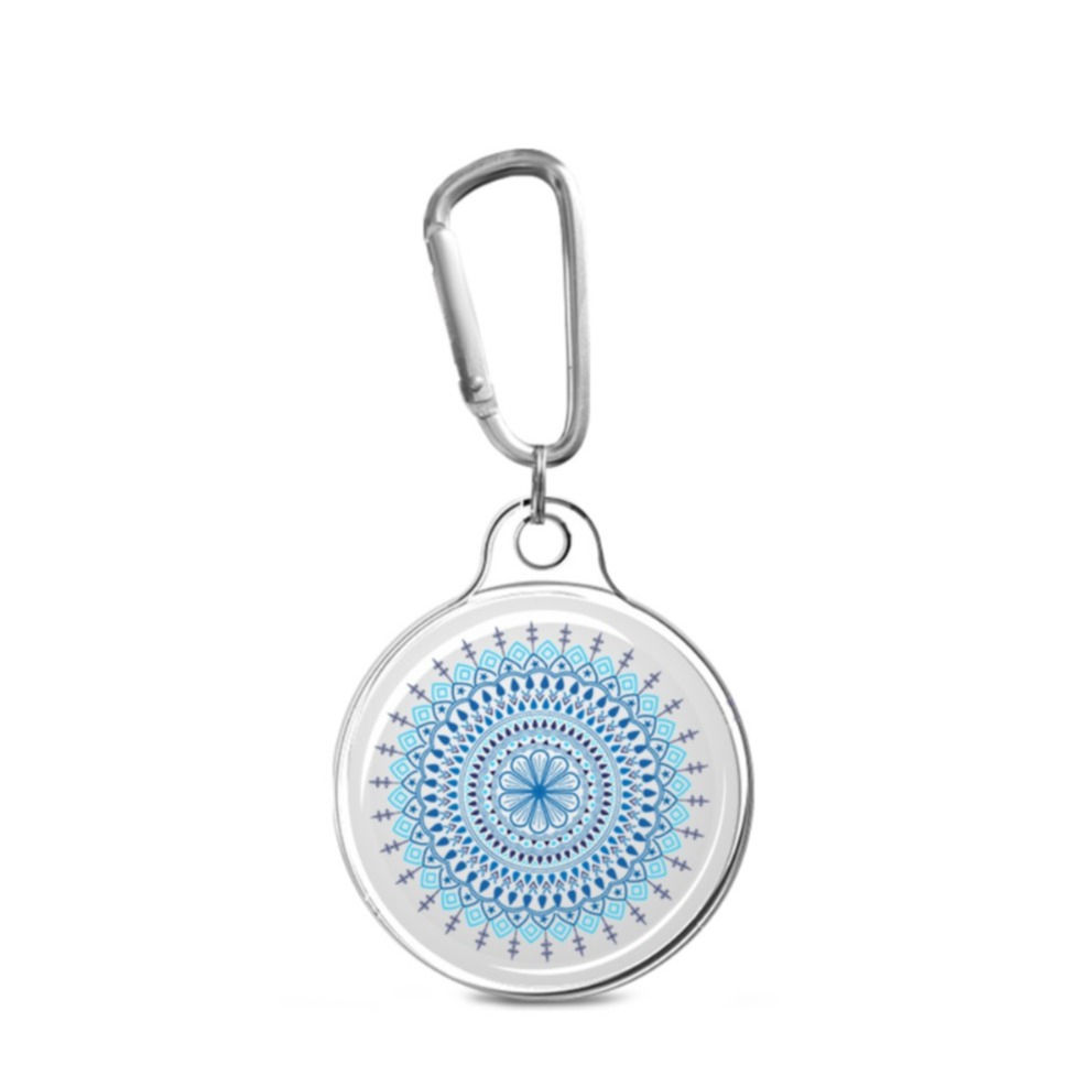 Image of Apple AirTag Anhänger Gummi Case Hülle Schlüsselanhänger mit Karabinerhaken - Mandala 2 bei Apfelkiste.ch