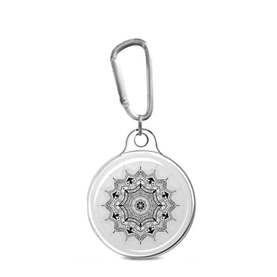 Image of Apple AirTag Anhänger Gummi Case Hülle Schlüsselanhänger mit Karabinerhaken - Mandala 3 bei Apfelkiste.ch