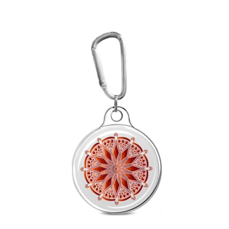 Image of Apple AirTag Anhänger Gummi Case Hülle Schlüsselanhänger mit Karabinerhaken - Mandala 1 bei Apfelkiste.ch
