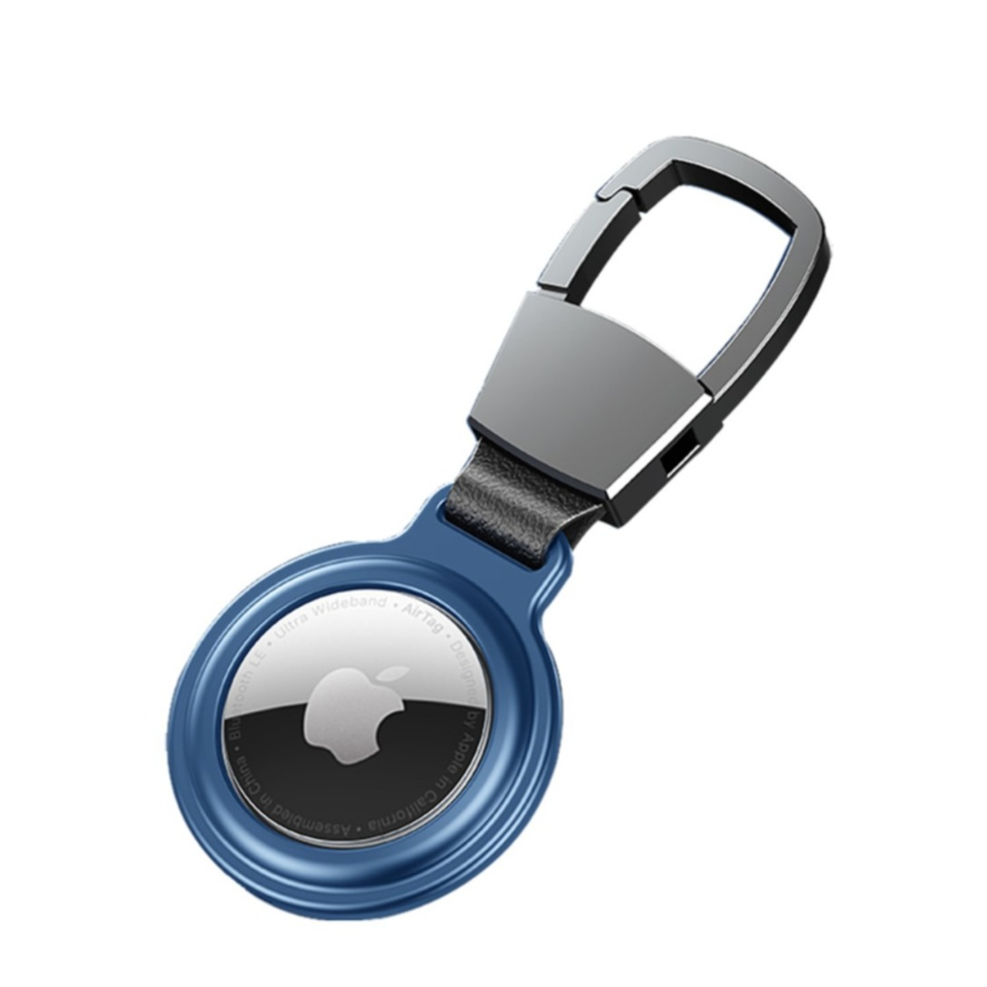 Image of Apple AirTag Magnetische Alu Anhänger Hülle Schlüsselanhänger mit Karabinerhaken (Magnet-Technologie) - Blau bei Apfelkiste.ch