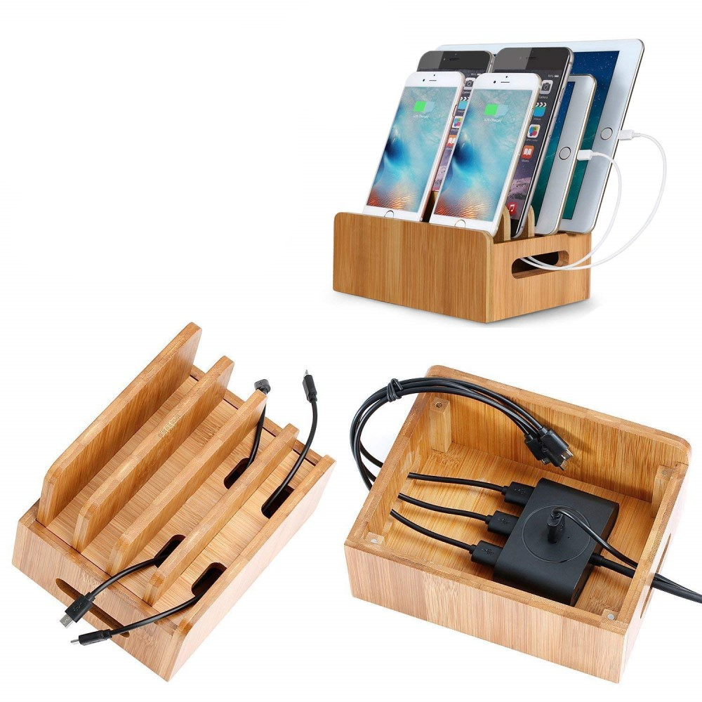 Bambus Handy / Tablet Ladegert Halterung Stnder