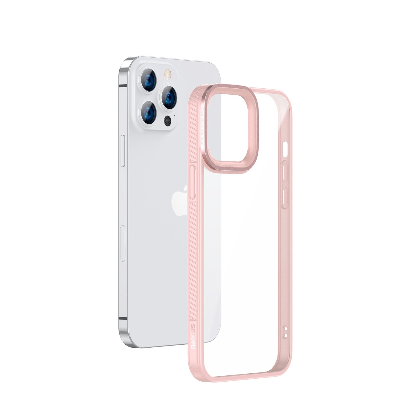 Image of Baseus - iPhone 13 Pro Max Hardcase Hülle Anti-Fingerprint + Galvanisierter Rahmen - Roségold / Transparent bei Apfelkiste.ch