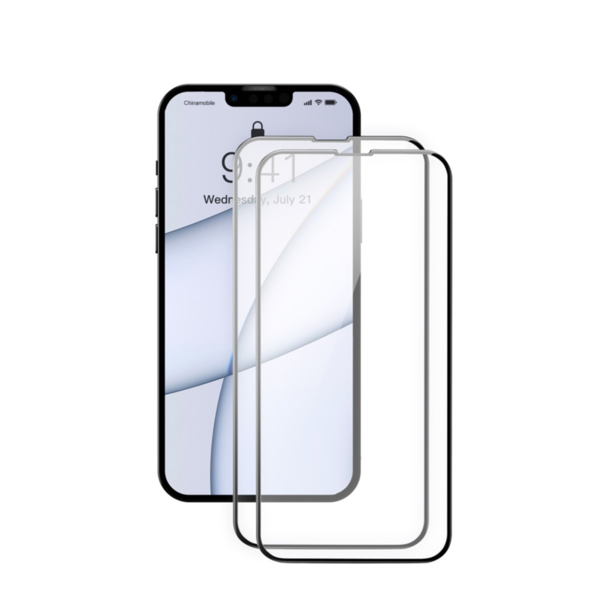 Image of (2er Set) Baseus - iPhone 13 / iPhone 13 Pro Vollbild Curved Panzer Display Montagerahmen 0.23 mm - Schwarz bei Apfelkiste.ch