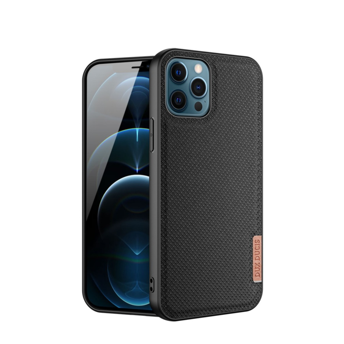 Image of Dux Ducis - iPhone 12 / iPhone 12 Pro Hybrid Hülle TPU Bumper + Nylon Rückseite - Schwarz bei Apfelkiste.ch