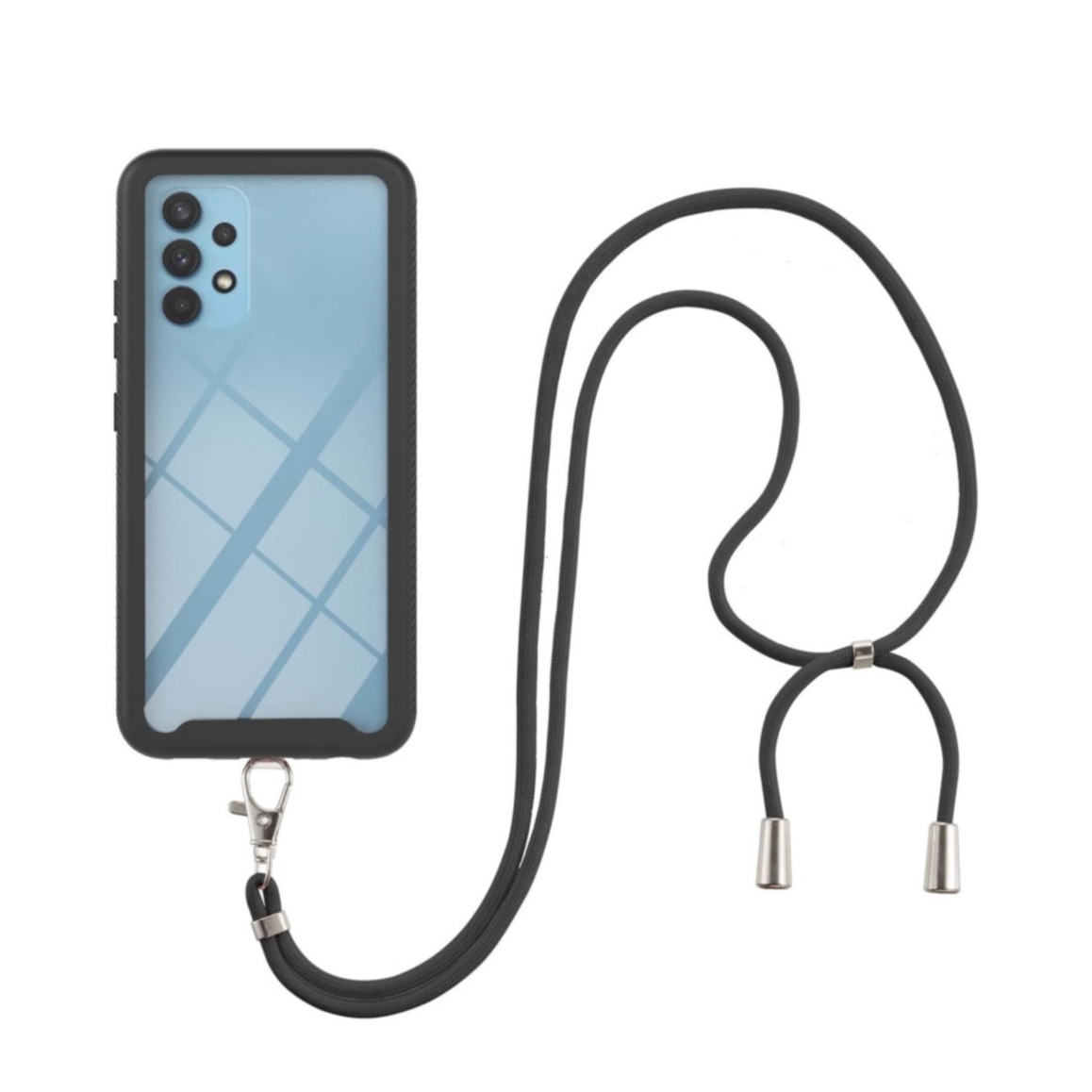 Image of Samsung Galaxy A32 (4G) Hybrid Hülle Shock Proof + Necklace Handykette (130cm) - Schwarz bei Apfelkiste.ch