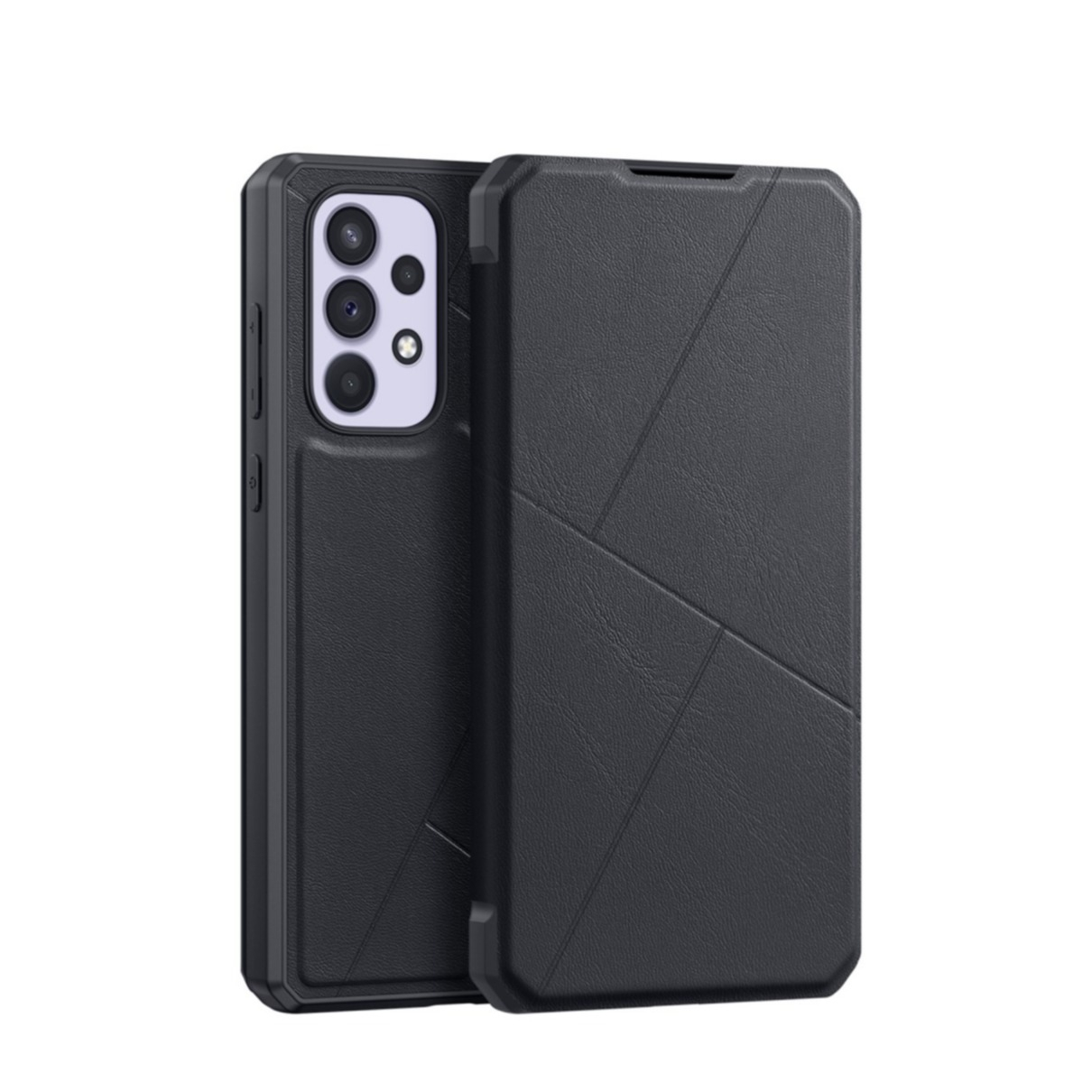 Image of Dux Ducis - Samsung Galaxy A33 5G Magnet Flip Wallet Cover Leder Tasche Geometrisches Design - Schwarz bei Apfelkiste.ch