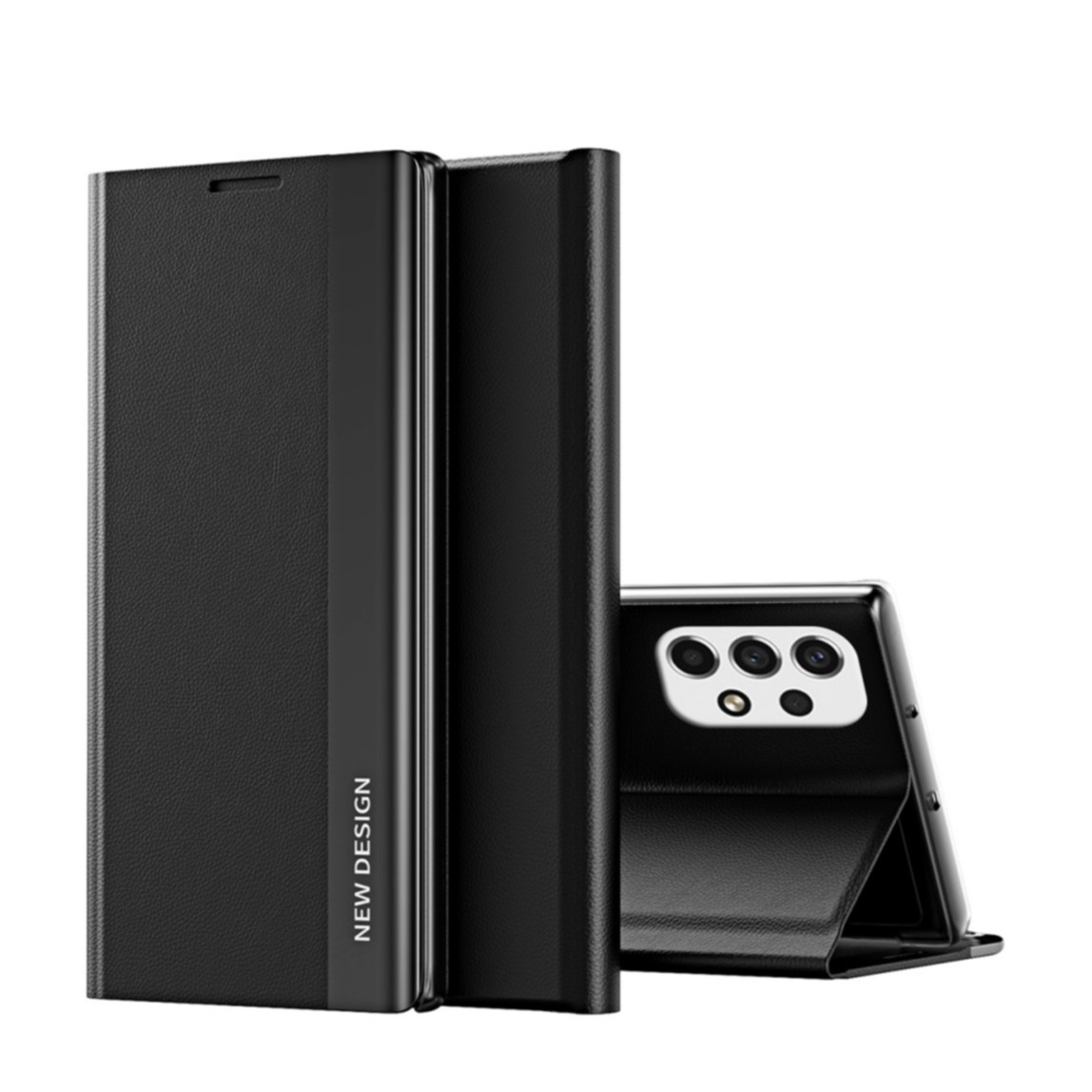 Image of Samsung Galaxy A33 5G Leder Tasche Flip Cover + Magnetverschluss - Schwarz bei Apfelkiste.ch