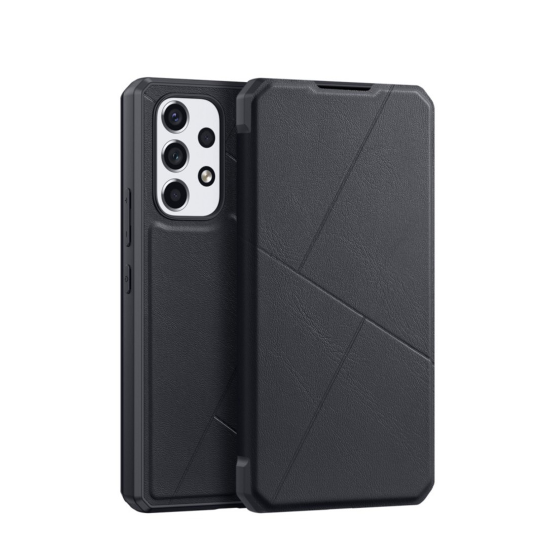 Image of Dux Ducis - Samsung Galaxy A53 5G Magnet Flip Wallet Cover Leder Tasche Geometrisches Design - Schwarz bei Apfelkiste.ch