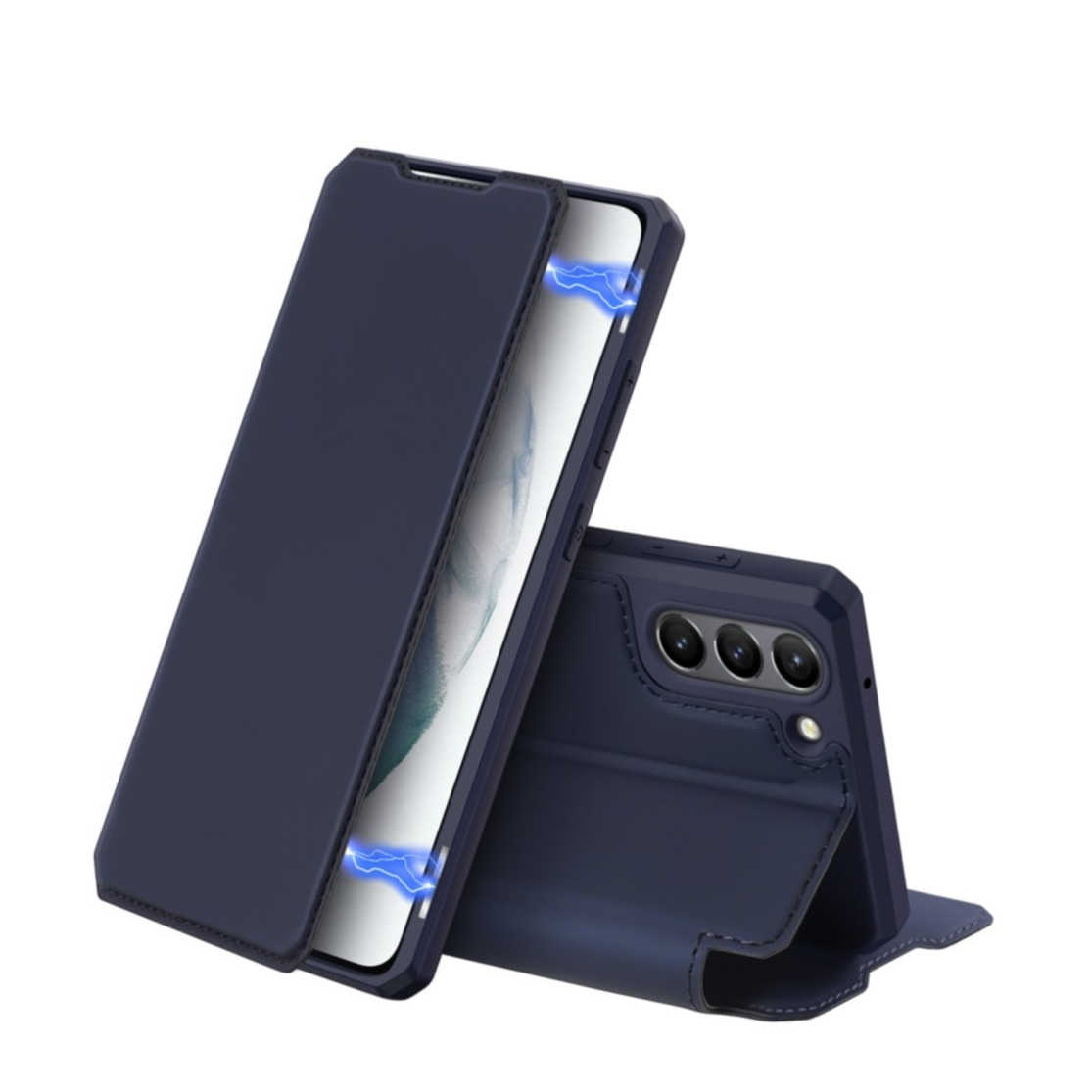 Image of Dux Ducis - Samsung Galaxy S21 FE 5G Magnet Flip Wallet Cover Leder Tasche - Dunkelblau bei Apfelkiste.ch