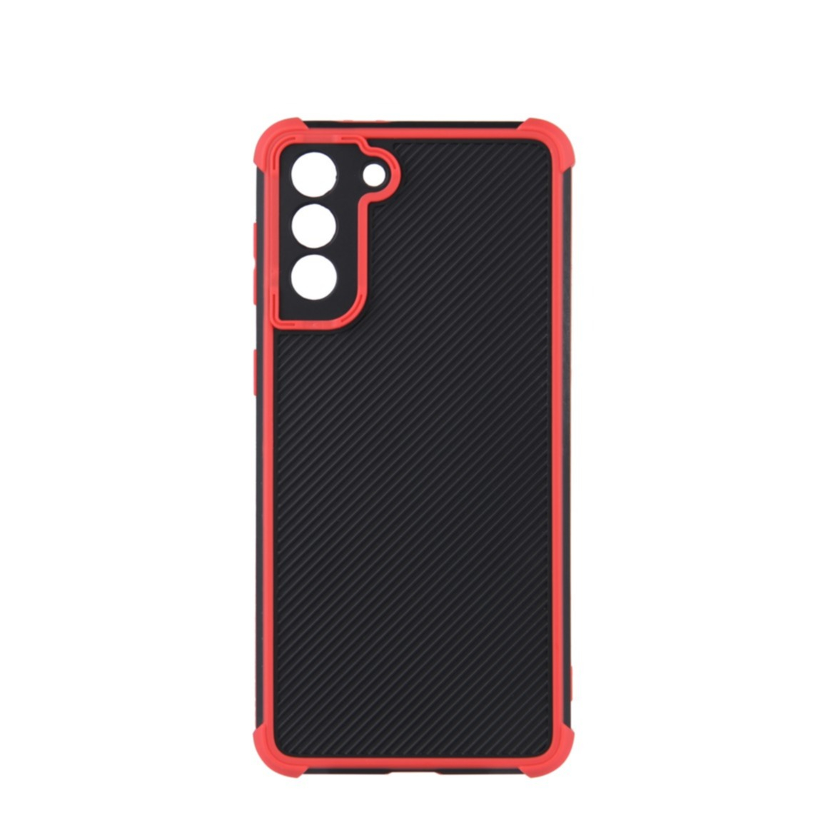 Image of Samsung Galaxy S21 FE 5G Hybrid Hardcase Hülle Grip Design - Rot / Schwarz bei Apfelkiste.ch