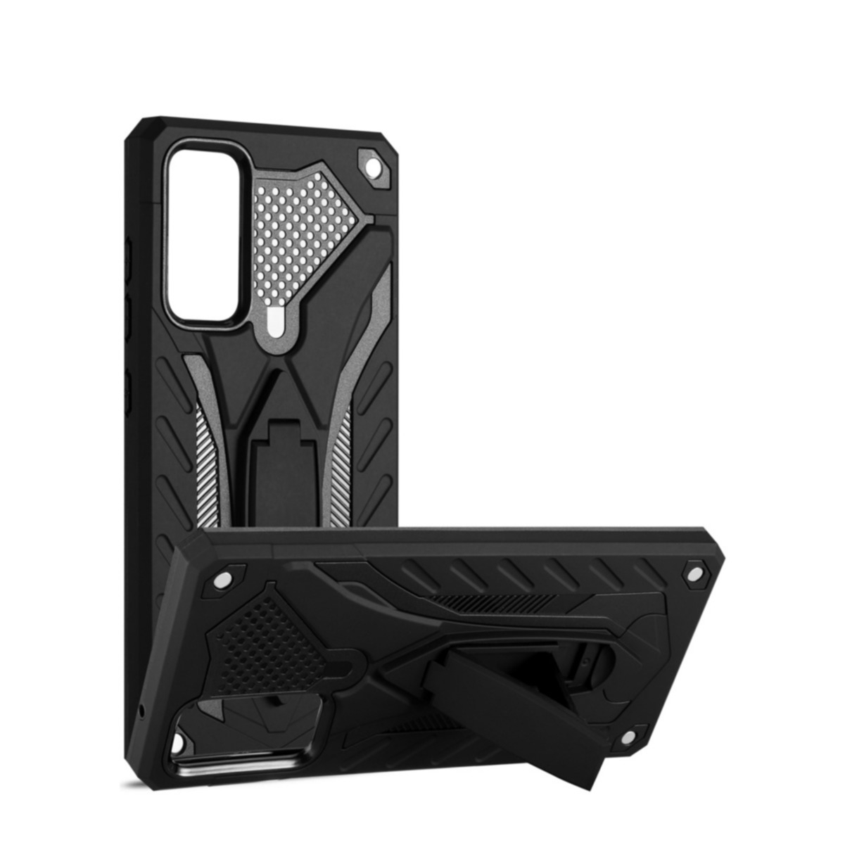 Image of Samsung Galaxy S21 FE 5G Hybrid Hardcase Hülle + Kickstand Aufsteller - Schwarz bei Apfelkiste.ch
