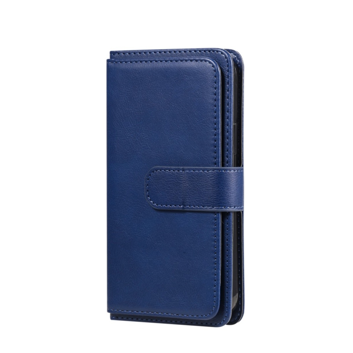 Image of Samsung Galaxy S22 5G Leder Wallet Etui Tasche mit 10 Kartenfächern - Dunkelblau bei Apfelkiste.ch