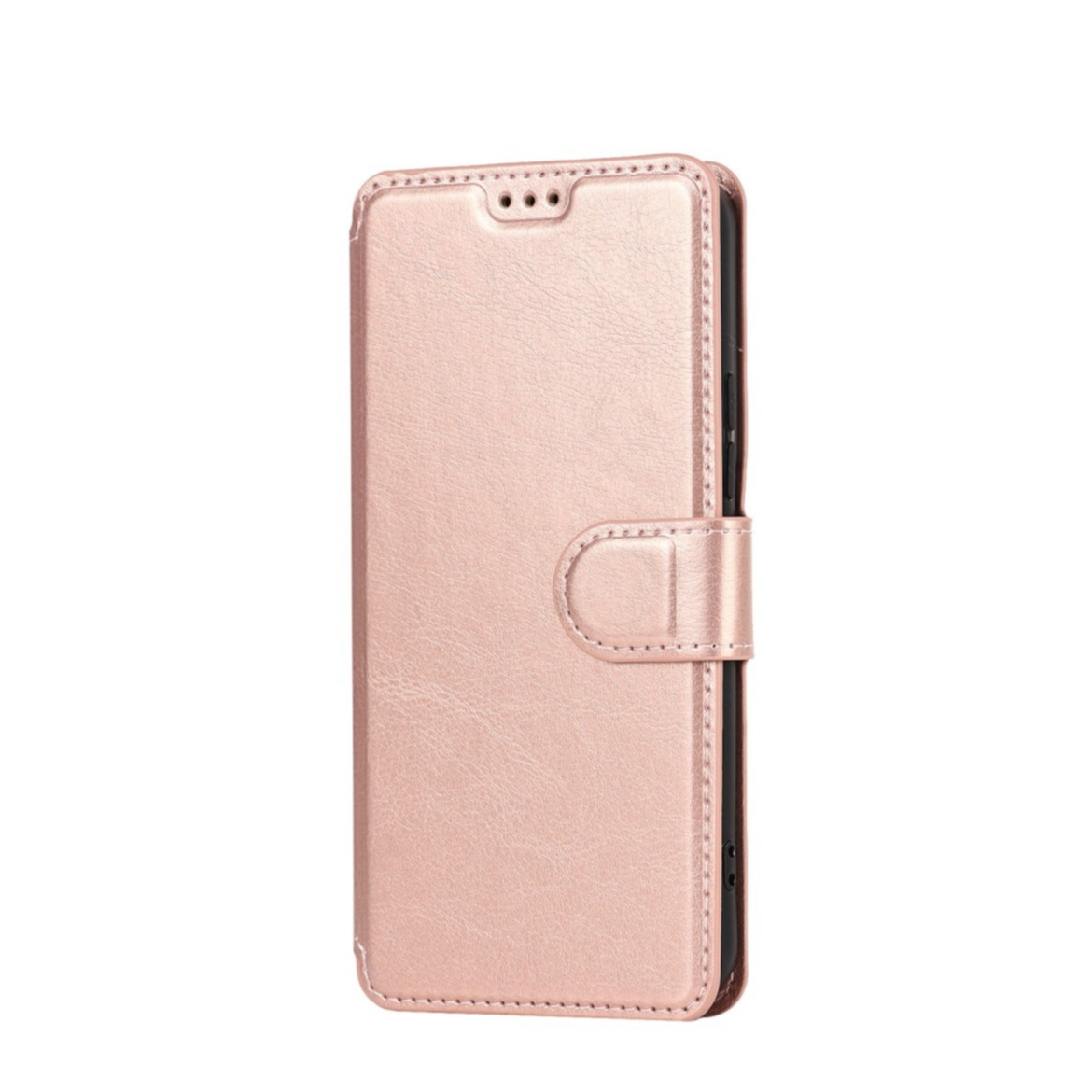 Image of Samsung Galaxy S22+ Plus 5G Leder Tasche mit Kartenfach im Retro Style - Roségold bei Apfelkiste.ch