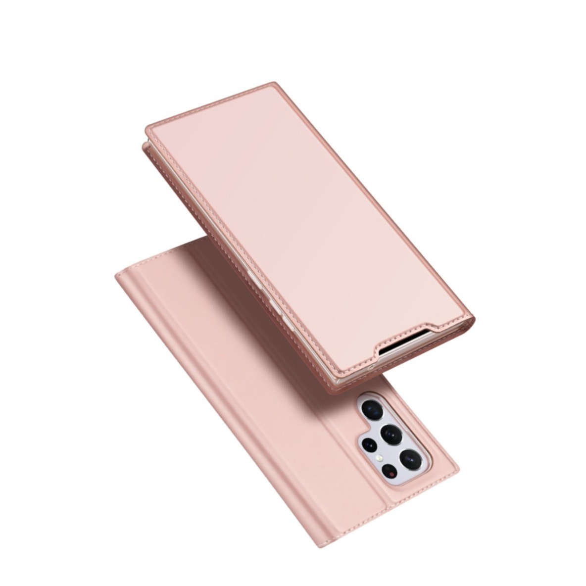 Image of Dux Ducis - Samsung Galaxy S22 Ultra 5G Flip Wallet Cover Leder Tasche - Roségold bei Apfelkiste.ch