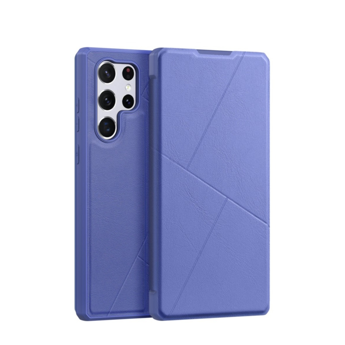 Image of Dux Ducis - Samsung Galaxy S22 Ultra 5G Magnet Flip Wallet Cover Leder Tasche Geometrisches Design - Blau bei Apfelkiste.ch