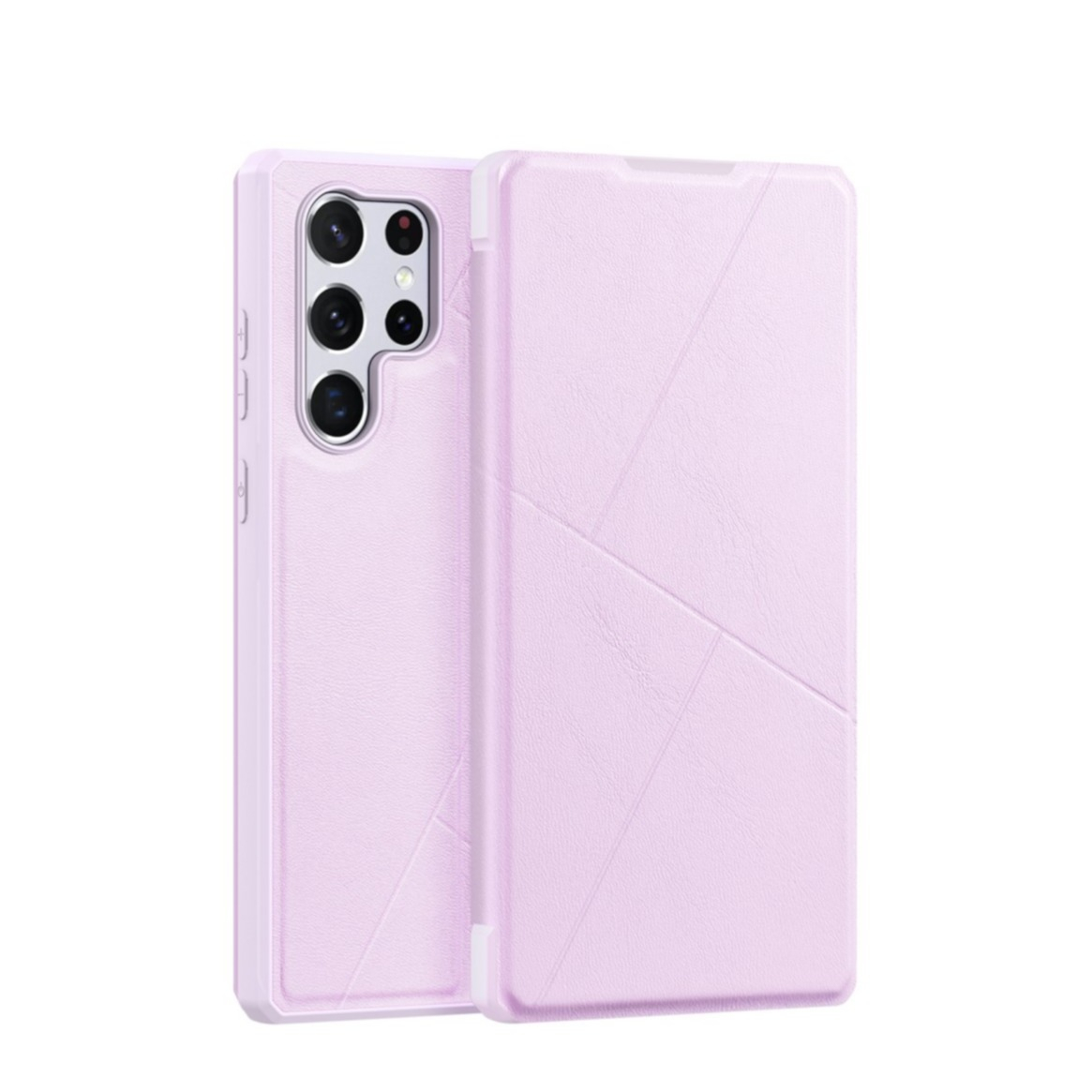 Image of Dux Ducis - Samsung Galaxy S22 Ultra 5G Magnet Flip Wallet Cover Leder Tasche Geometrisches Design - Rosa bei Apfelkiste.ch