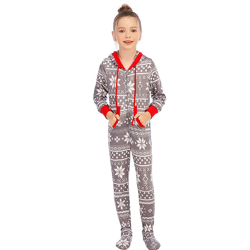 Verdwijnen tack olifant 10-12 Jahre) Kinder Christmas Pyjama Winter Jumpsuit