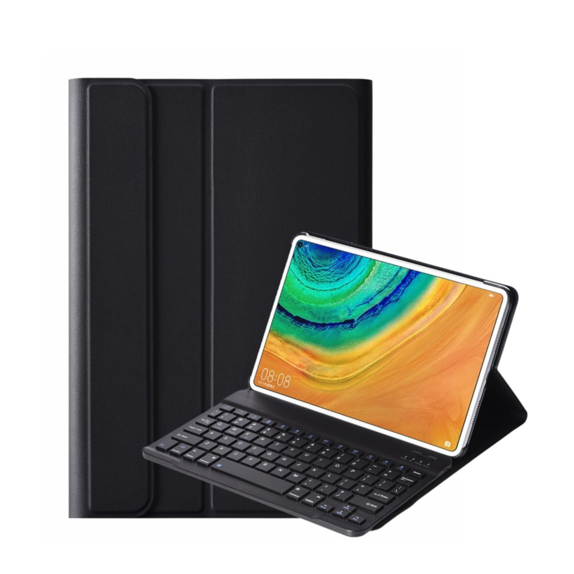 Image of Huawei MatePad Pro 10.8" Leder Tasche mit Aluminium Bluetooth Tastatur + Touch Pad (QWERTY) - Schwarz bei Apfelkiste.ch