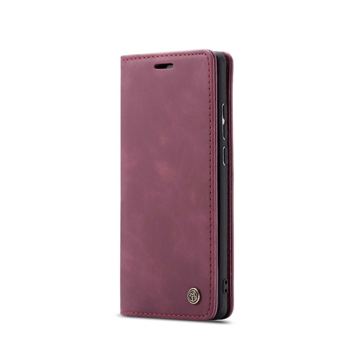 Image of Caseme - Huawei P30 Leder Tasche Flip Wallet Etui mit Kartenfächern - Dunkelrot bei Apfelkiste.ch