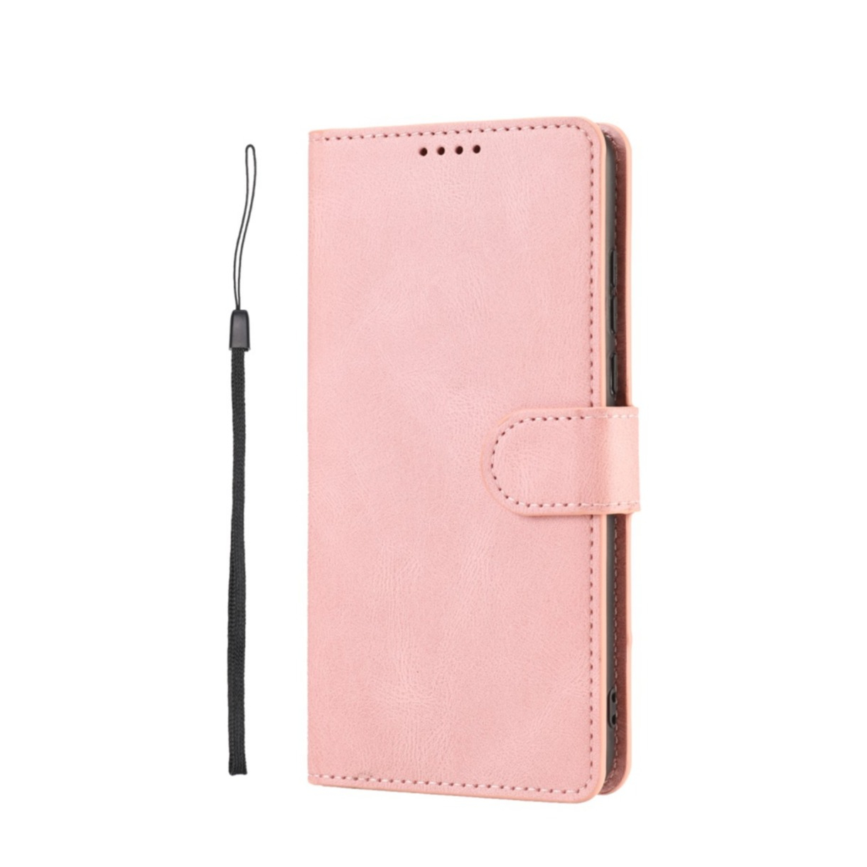 Image of Huawei P30 Lite New Edition / P30 Lite Leder Tasche Flip Cover mit Kartenfächer Vintage Look + Trageschlaufe - Rosa bei Apfelkiste.ch
