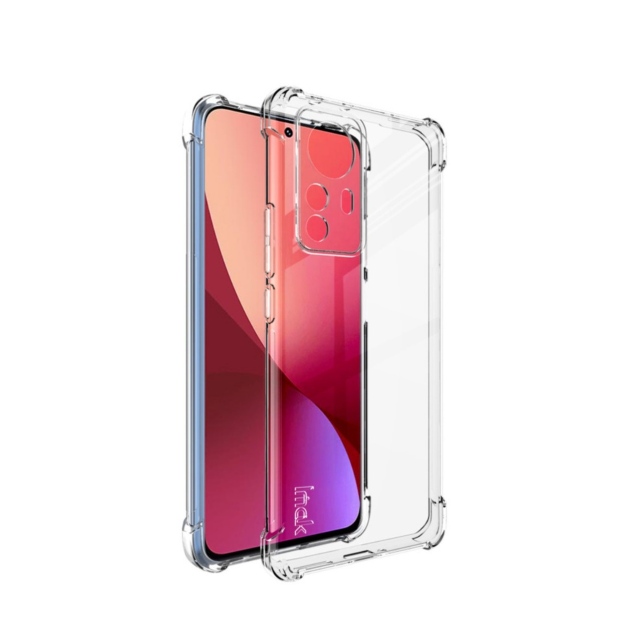 Image of IMAK - Xiaomi 12 Pro Gummi Hülle Air Cushion Fallschutz + Display Folie - Transparent bei Apfelkiste.ch