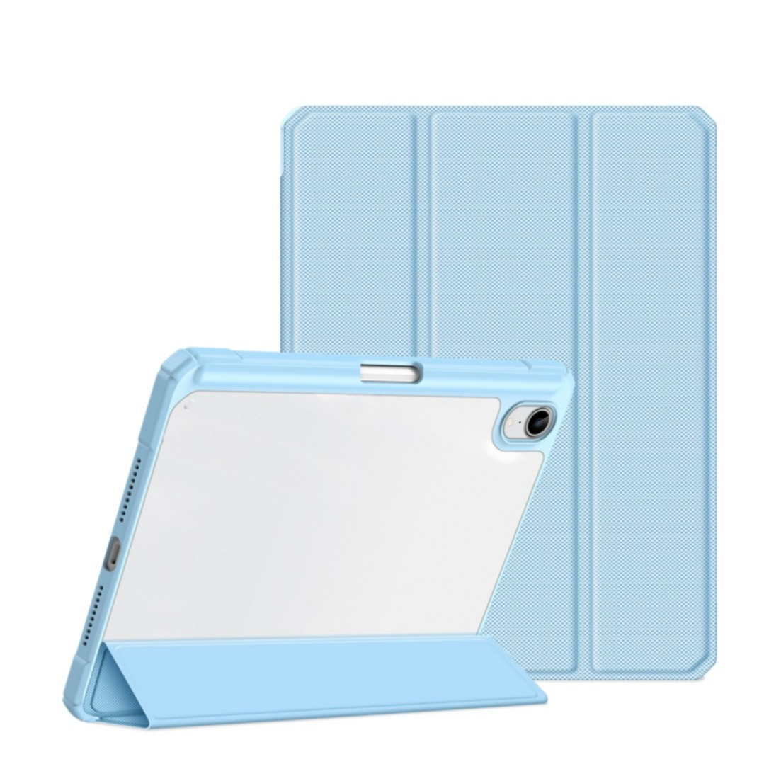 Image of Dux Ducis - iPad Mini 6 (2021) Leder Tasche Smart Cover Schutzhülle + Apple Pencil Halter - Hellblau bei Apfelkiste.ch