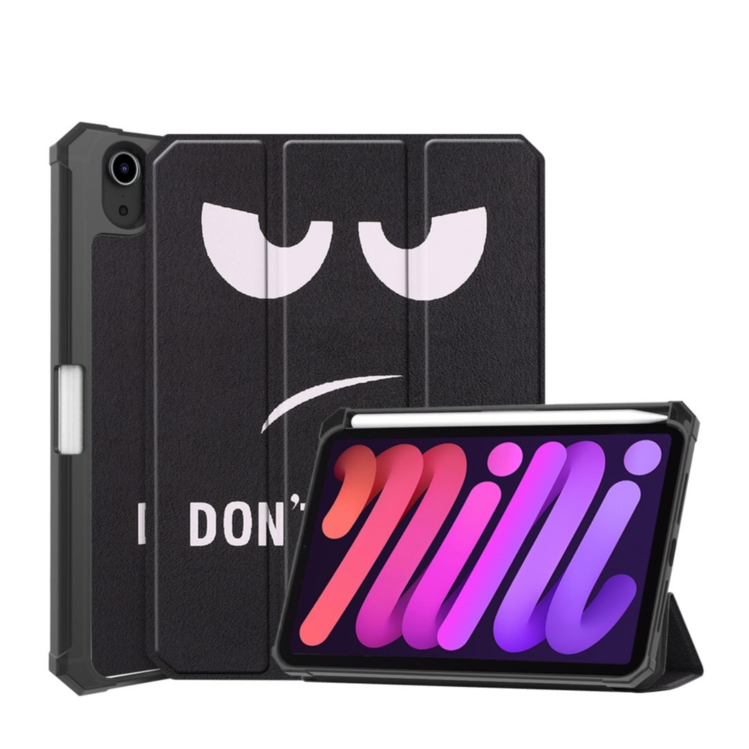 Image of iPad Mini 6 (2021) Leder Tasche Smart Cover + Apple Pencil Halterung - Don't Touch Me bei Apfelkiste.ch