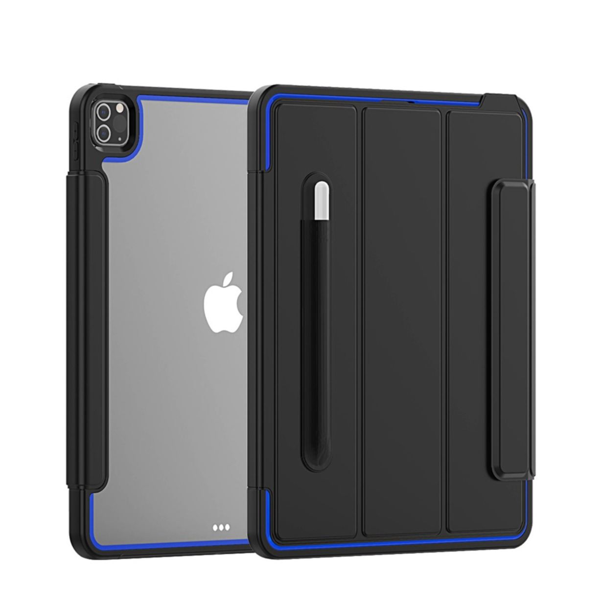 Image of iPad Pro 12.9" (2021/2020/2018) Outdoor 360-Grad Schutzhülle + Apple Pencil Halterung - Blau / Transparent bei Apfelkiste.ch