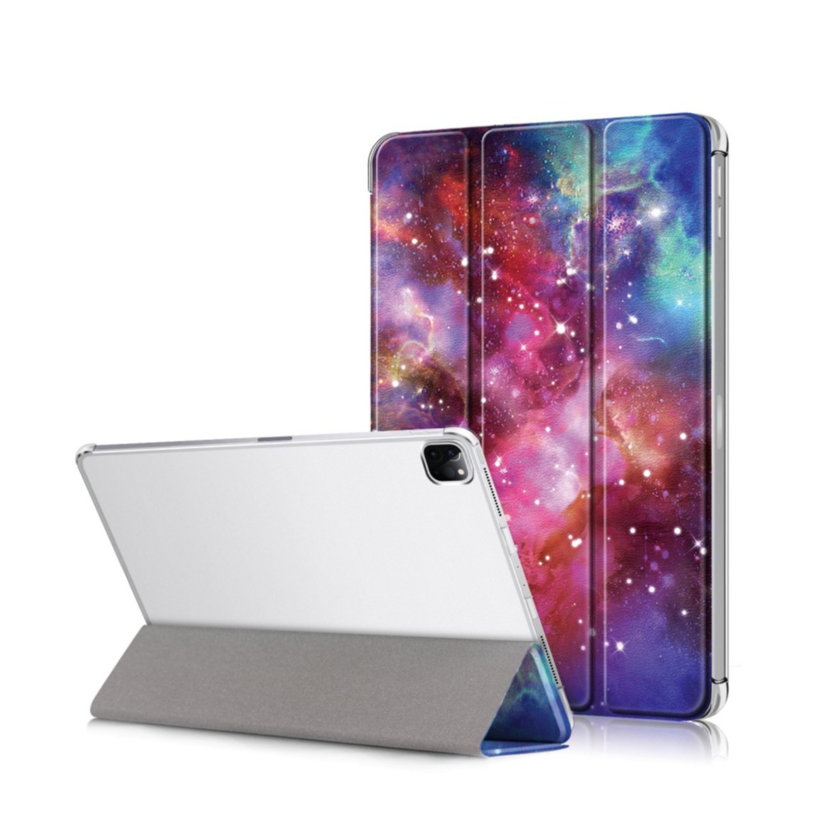 Image of iPad Pro 12.9" (2021/2020/2018) Leder Tasche Smart Cover Schutzhülle - Galaxie bei Apfelkiste.ch