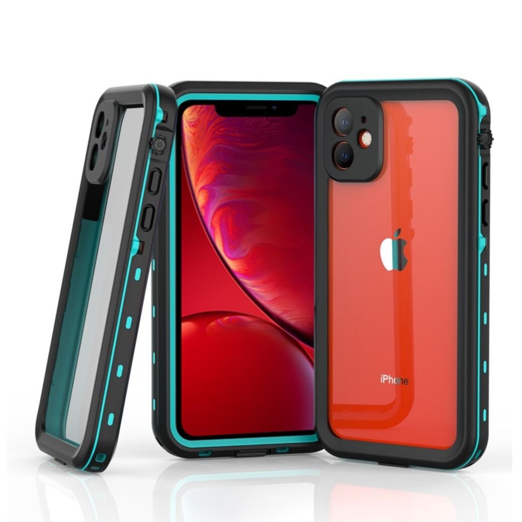 Image of Redpepper - iPhone 11 Wasserfeste Outdoor Schutz Hülle (IP68) - Schwarz / Türkis bei Apfelkiste.ch