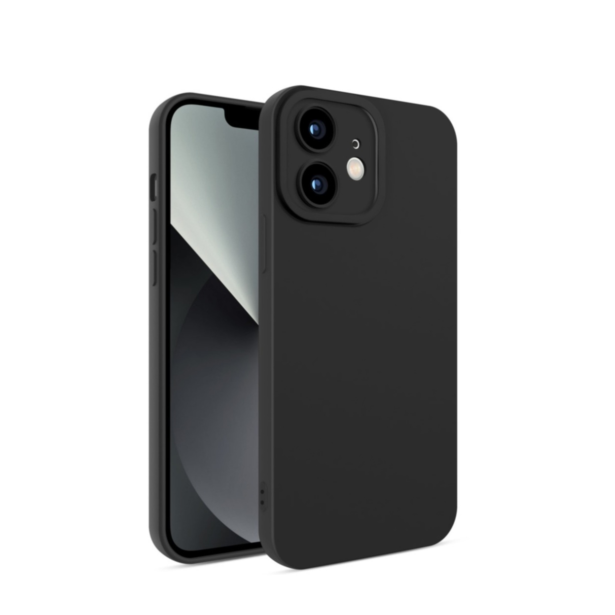 Image of iPhone 12 Gummi Case Soft Touch Hülle + Kameraschutz - Schwarz bei Apfelkiste.ch