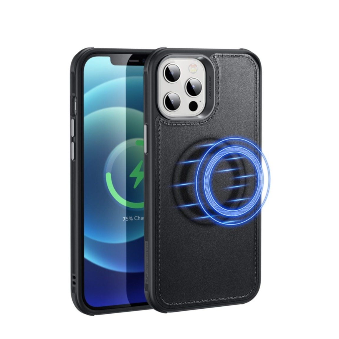 Image of ESR - iPhone 12 Pro Max MagSafe Echtleder Case Hülle - Schwarz bei Apfelkiste.ch