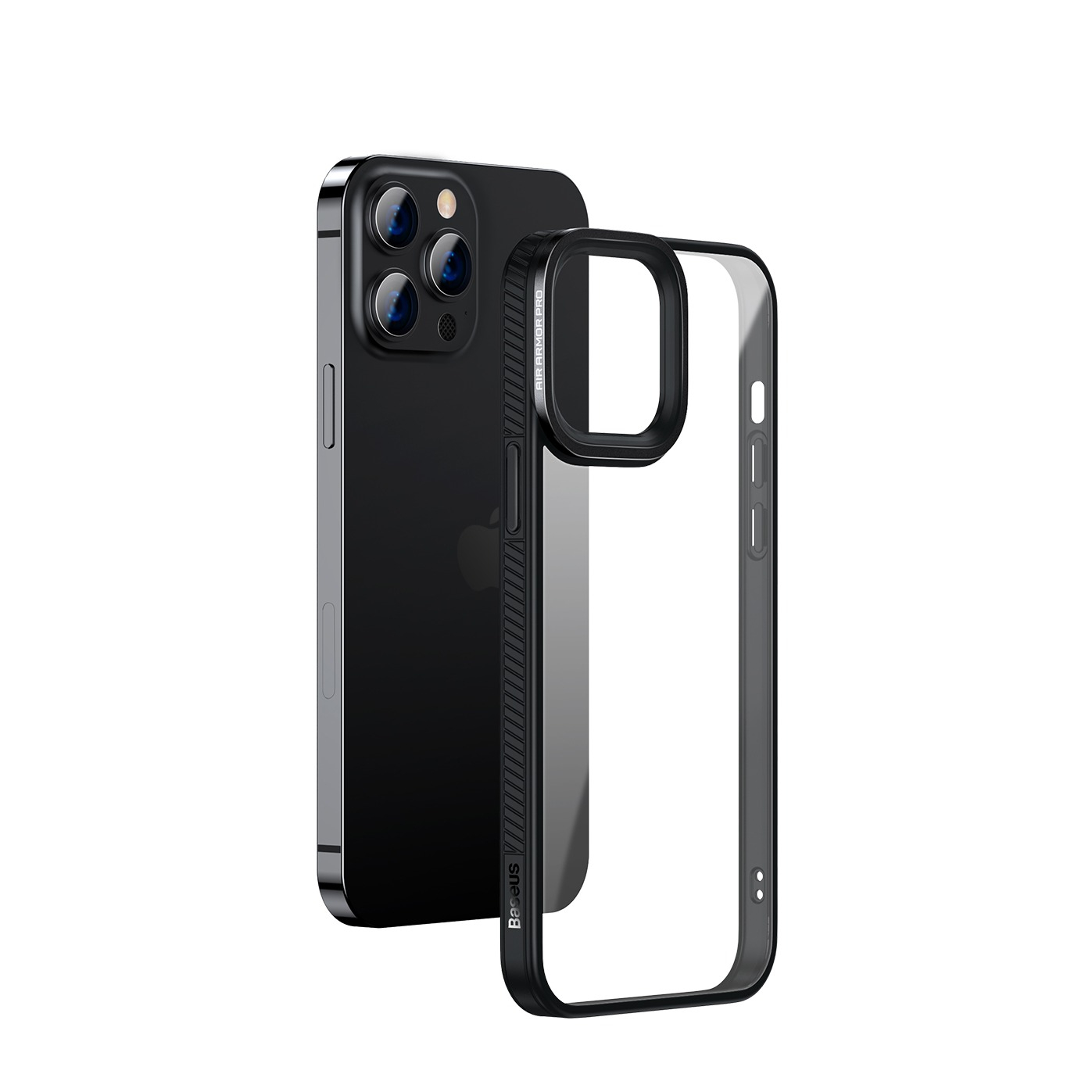 Image of Baseus - iPhone 13 Pro Hybrid Hardcase Hülle TPU Bumper Anti-Fingerprint + Acryl Rückseite - Schwarz / Transparent bei Apfelkiste.ch