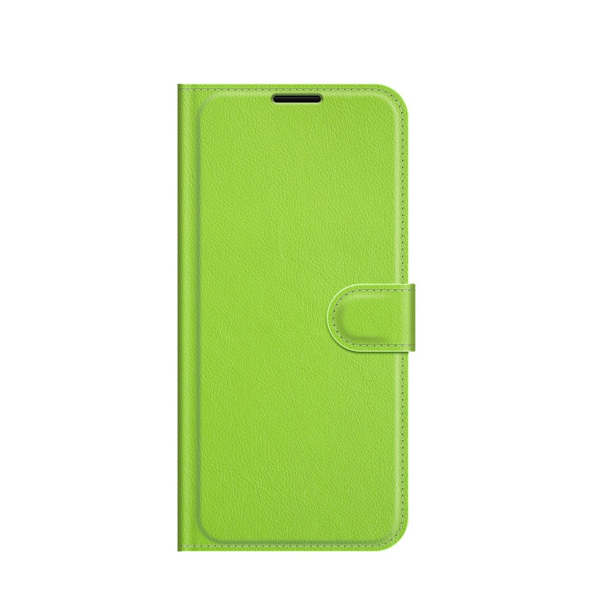 Image of iPhone 13 Pro Leder Tasche Flip Cover Litchi Look - Grün bei Apfelkiste.ch
