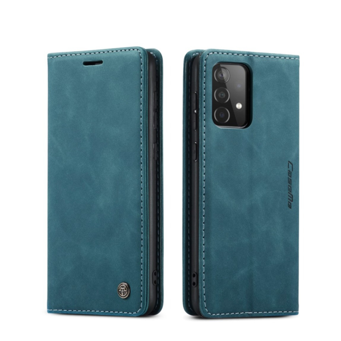Image of Caseme - Samsung Galaxy A52s 5G / A52 (5G) Leder Tasche Flip Wallet Etui mit Kartenfächern - Blau bei Apfelkiste.ch