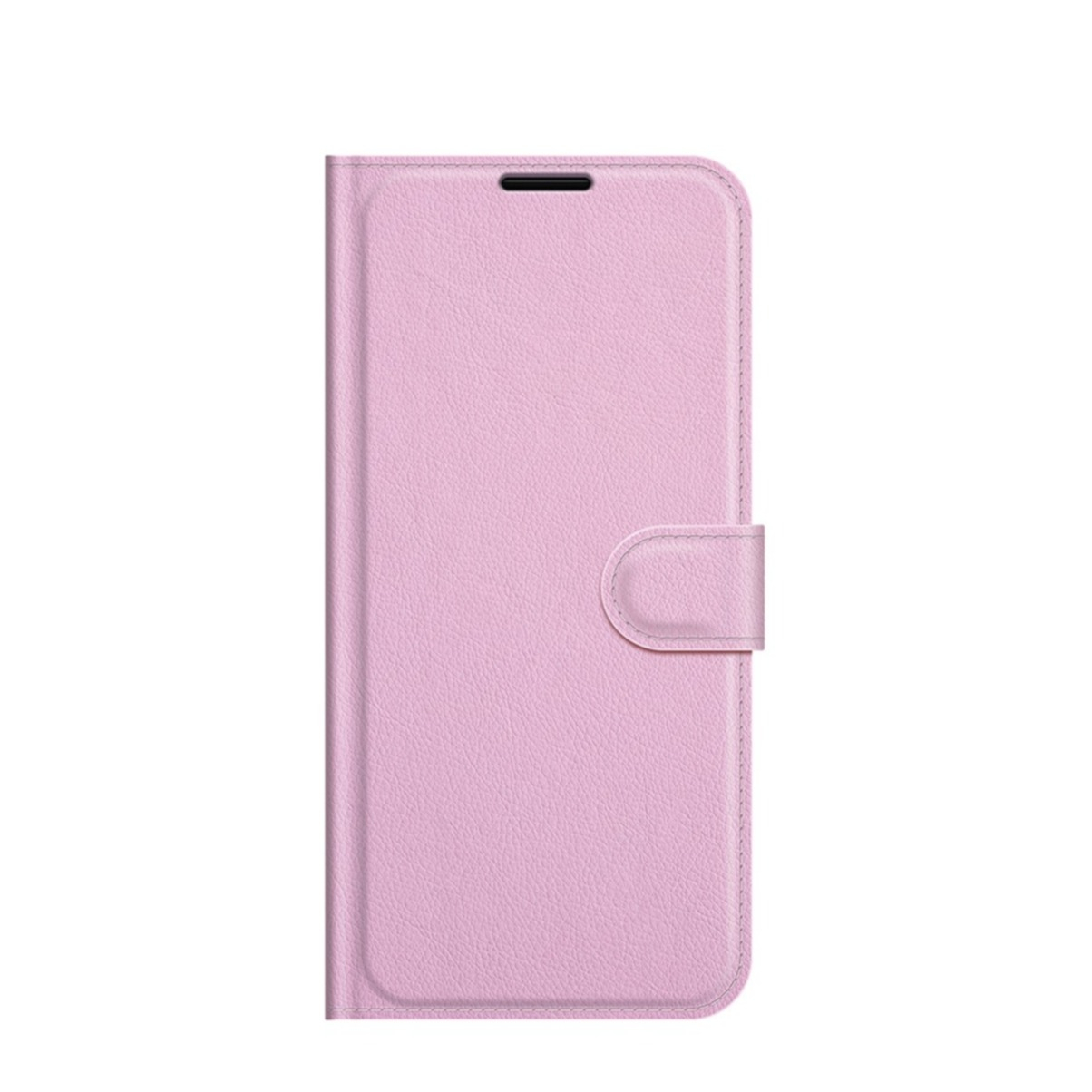 Image of iPhone 13 Pro Max Leder Tasche Flip Cover Litchi Look - Rosa bei Apfelkiste.ch