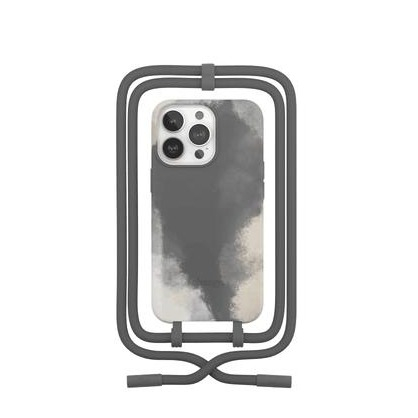 Image of Woodcessories - iPhone 13 Pro Change Necklace BioCase Antimikrobielle Schutzhülle Vegan Biologisch Abbaubar + Handykette (CHA110) - Anthracite Grey bei Apfelkiste.ch
