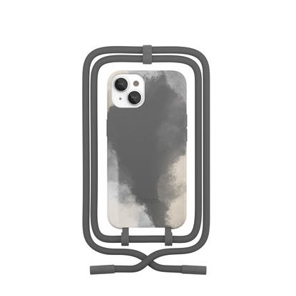 Image of Woodcessories - iPhone 13 Change Necklace BioCase Antimikrobielle Schutzhülle Vegan Biologisch Abbaubar + Handykette (CHA107) - Anthracite Grey bei Apfelkiste.ch