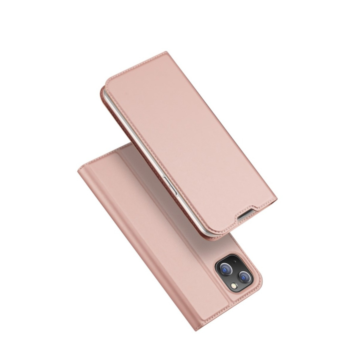 Image of Dux Ducis - iPhone 14 Max Flip Wallet Cover Leder Tasche - Roségold bei Apfelkiste.ch