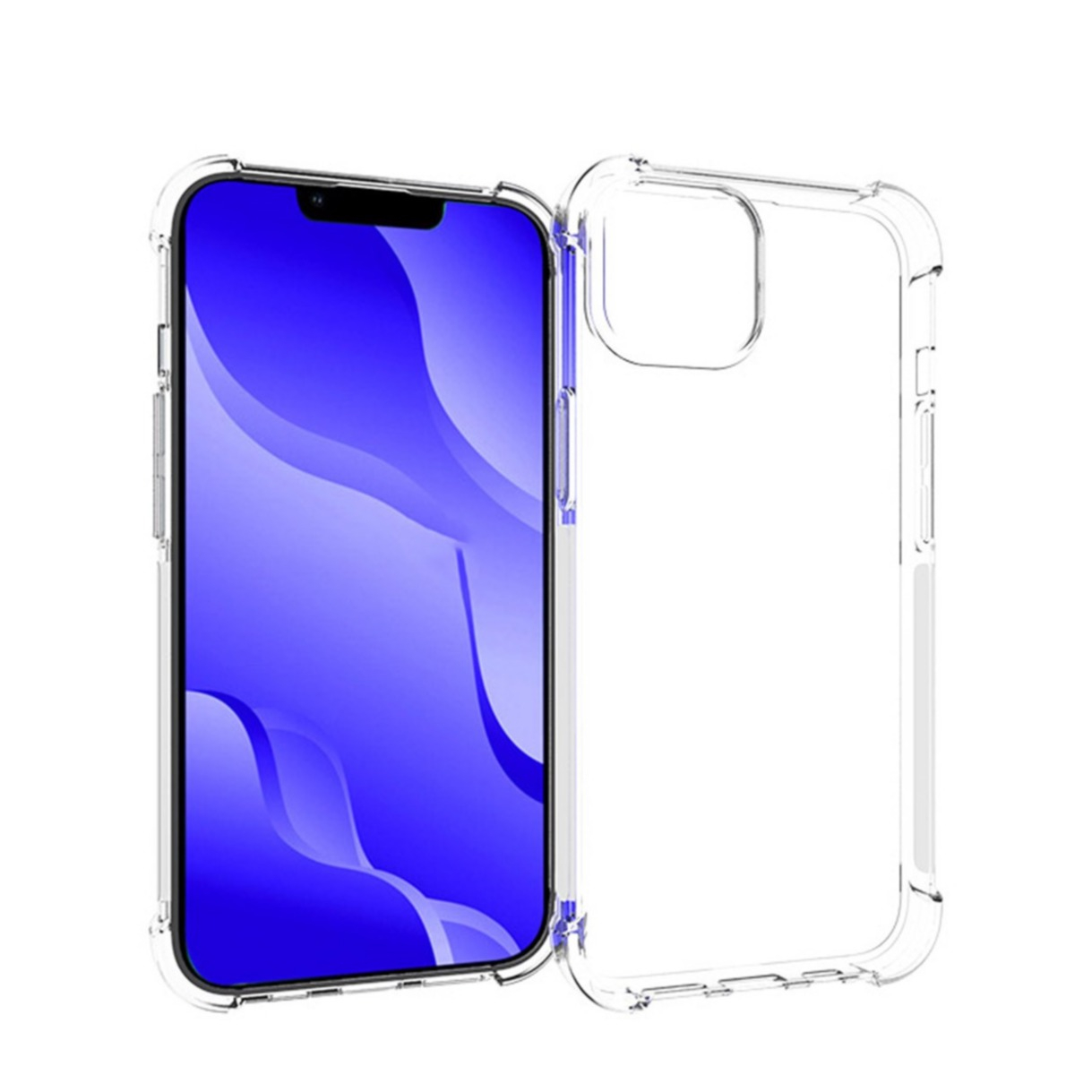 Image of iPhone 14 Max Gummi Hülle Case Slim Design mit Air Cushion Fallschutz - Transparent bei Apfelkiste.ch