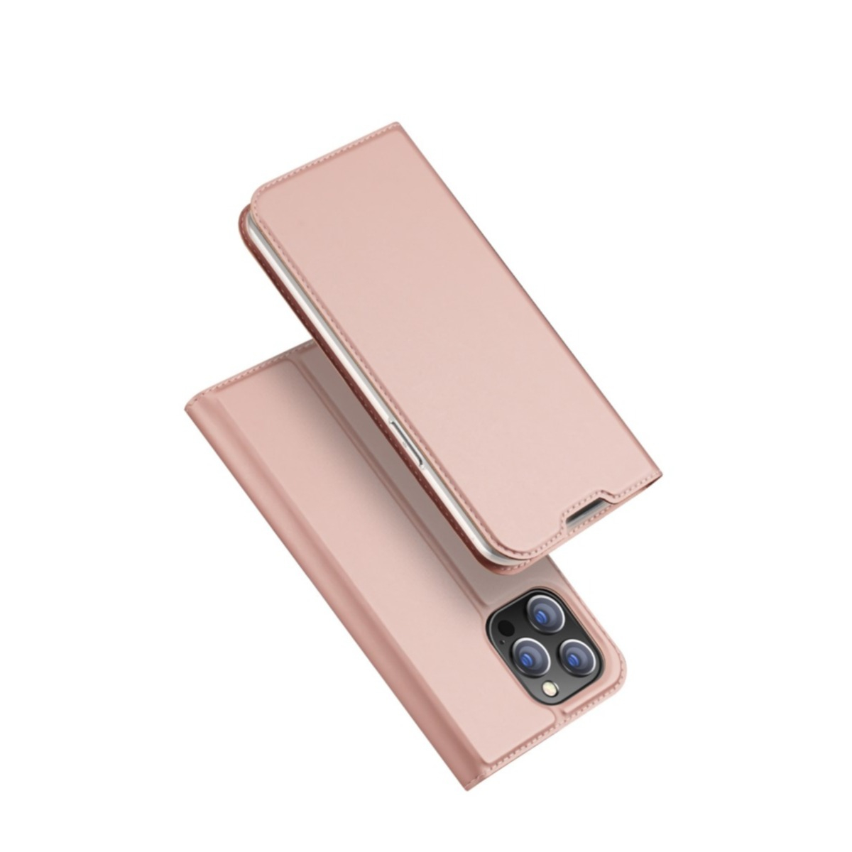 Image of Dux Ducis - iPhone 14 Pro Max Flip Wallet Cover Leder Tasche - Roségold bei Apfelkiste.ch